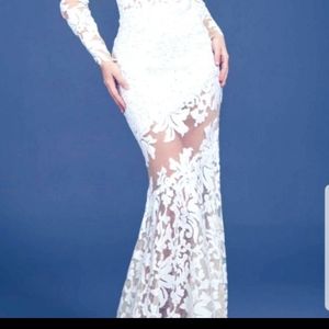 Jovani white sequin dress size 2